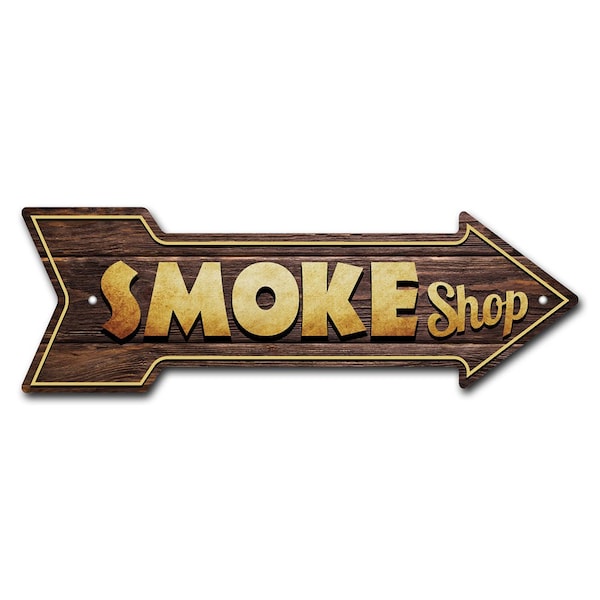 Signmission Smoke Shop Arrow Sign Funny Home Decor 24in Wide P-ARROW8-999612 - main